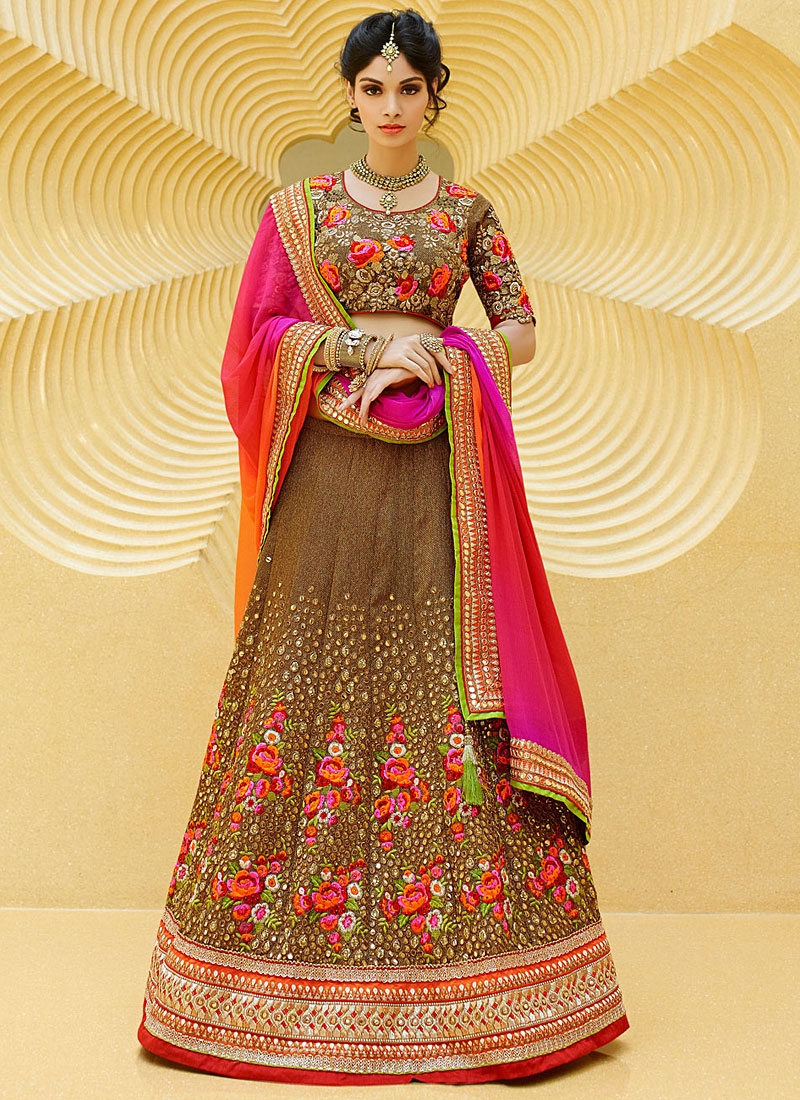 tissue lehenga
